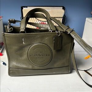 Coach green leather purse